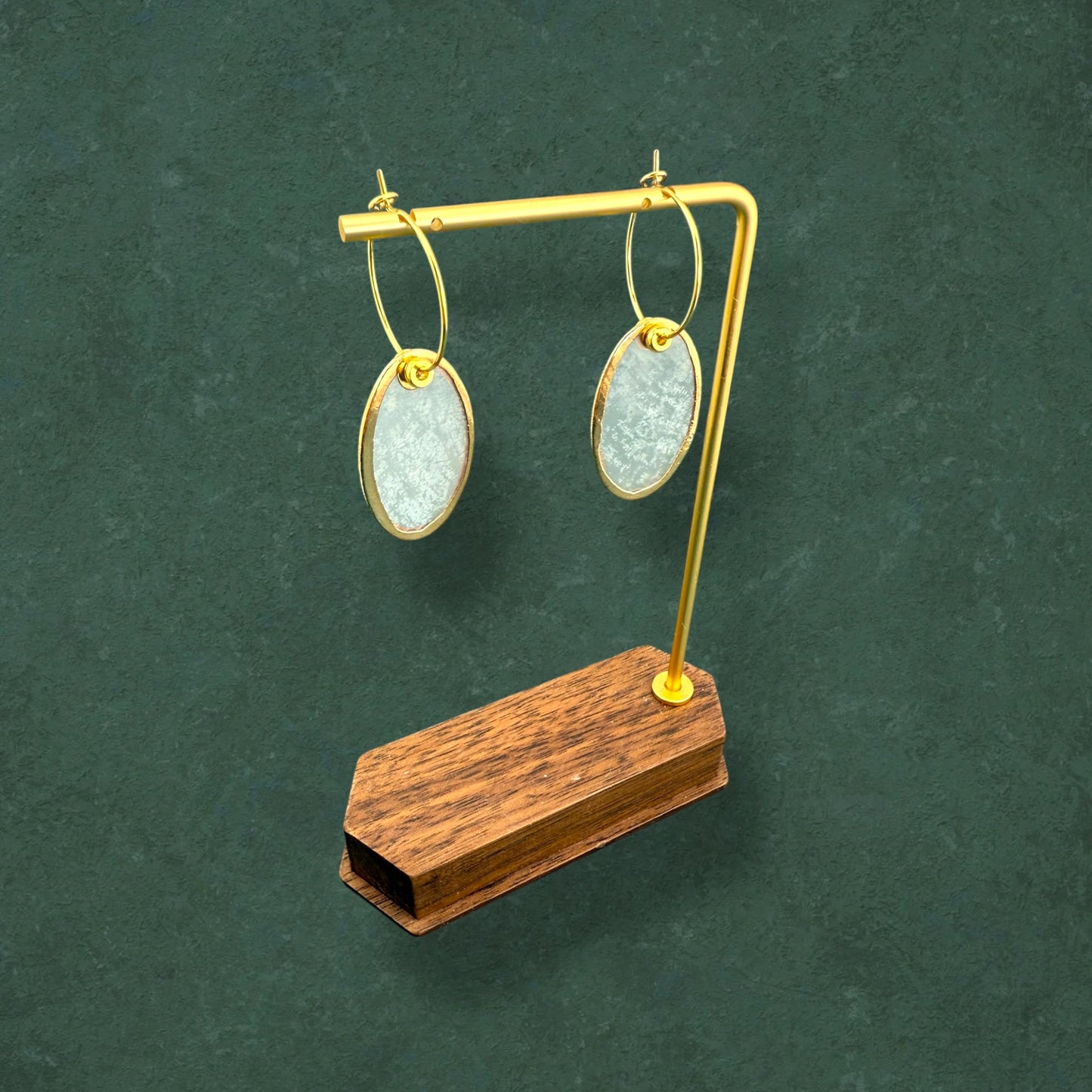 Gold Lined Capiz Shell Hoop Earrings