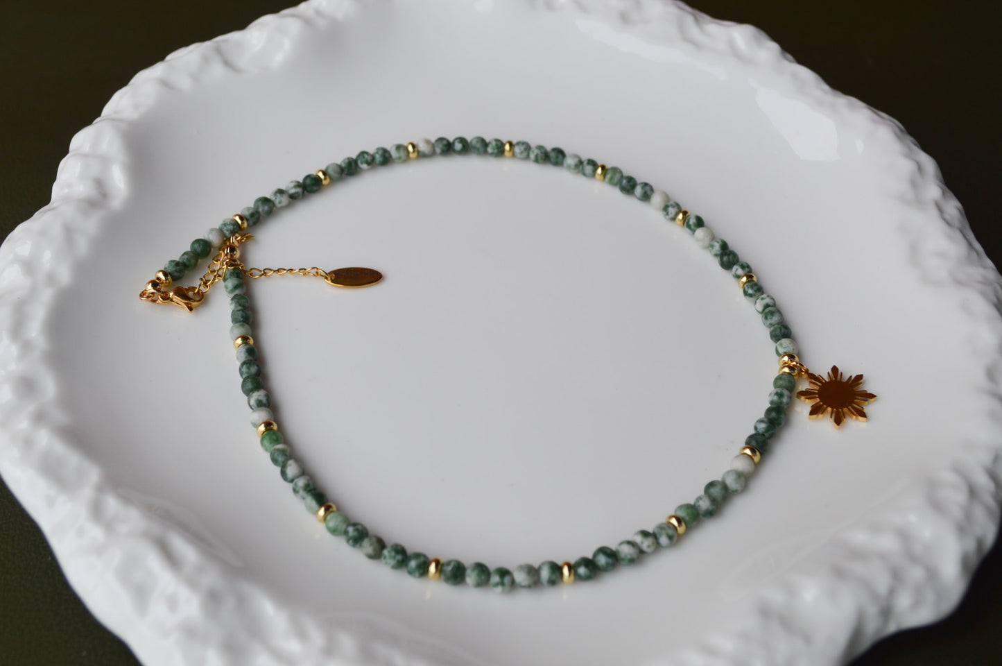 Green Spot Jasper Necklace