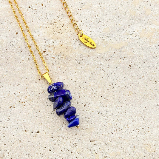 Lapis Lazuli Nugget Minimalist Chain Necklace