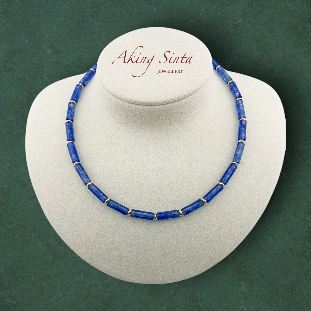 Blue Watermelon Column Necklace