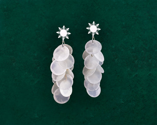 Cascading Capiz Shell Araw Stud Earrings