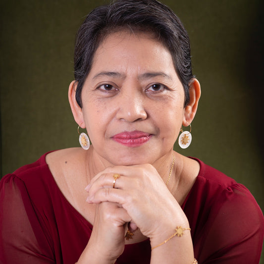 Araw and Capiz Shell Hoop Earrings