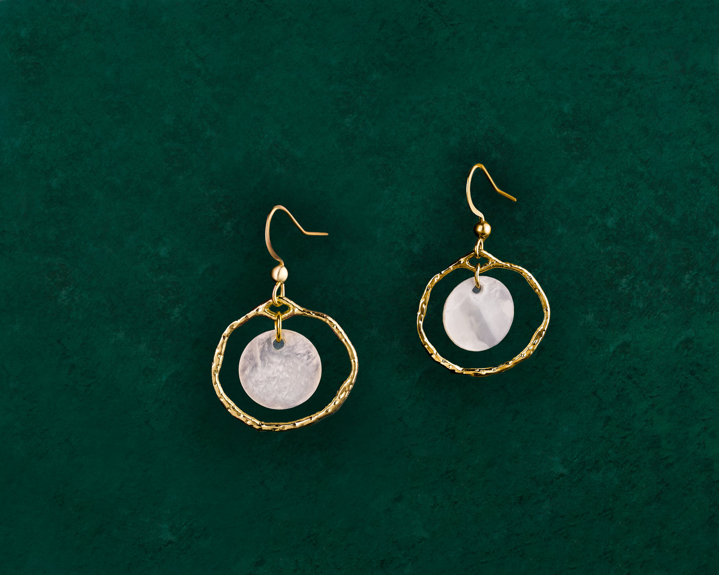 Floating Capiz Shell Hook Earrings