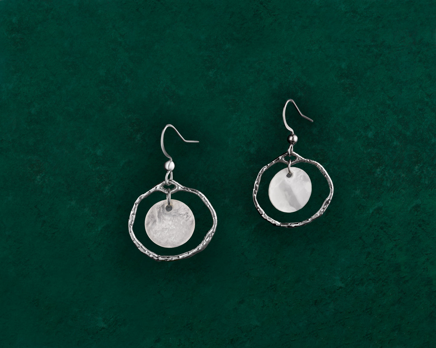 Floating Capiz Shell Hook Earrings