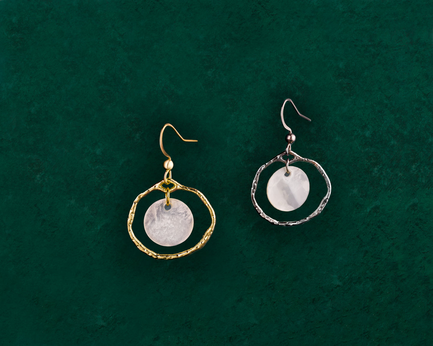 Floating Capiz Shell Hook Earrings