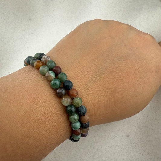 Indian Agate Stretch Bracelet