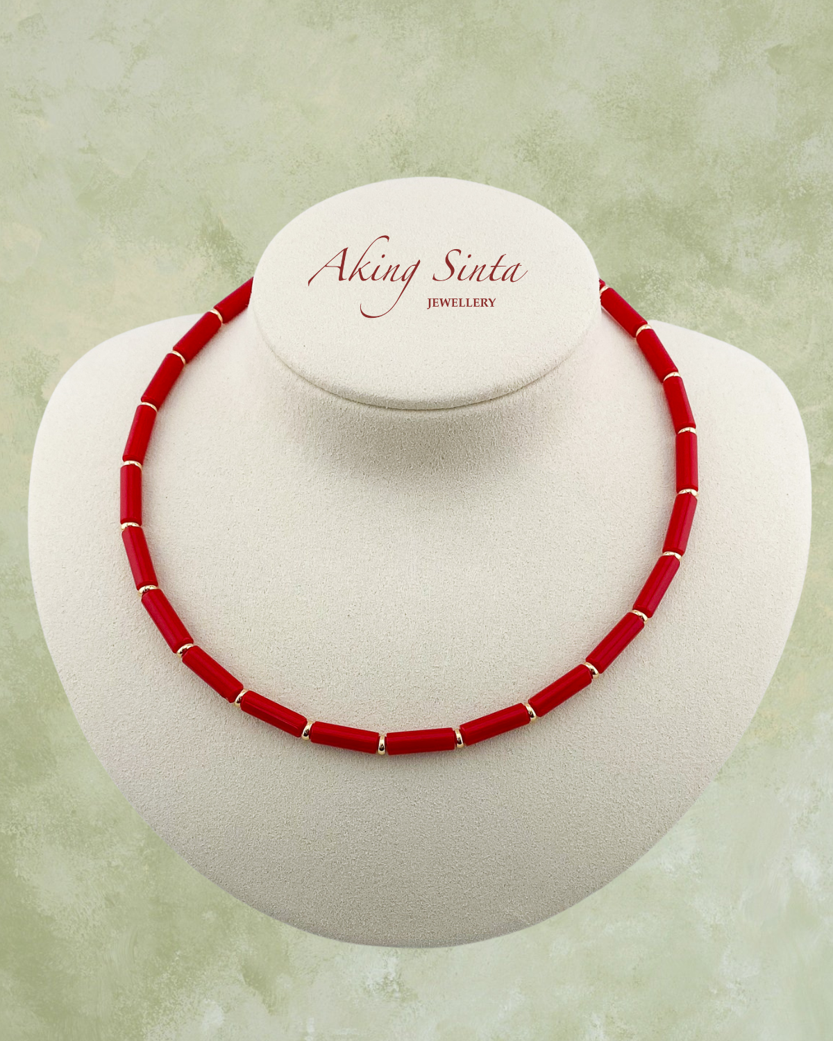 Red Jade Column Necklace
