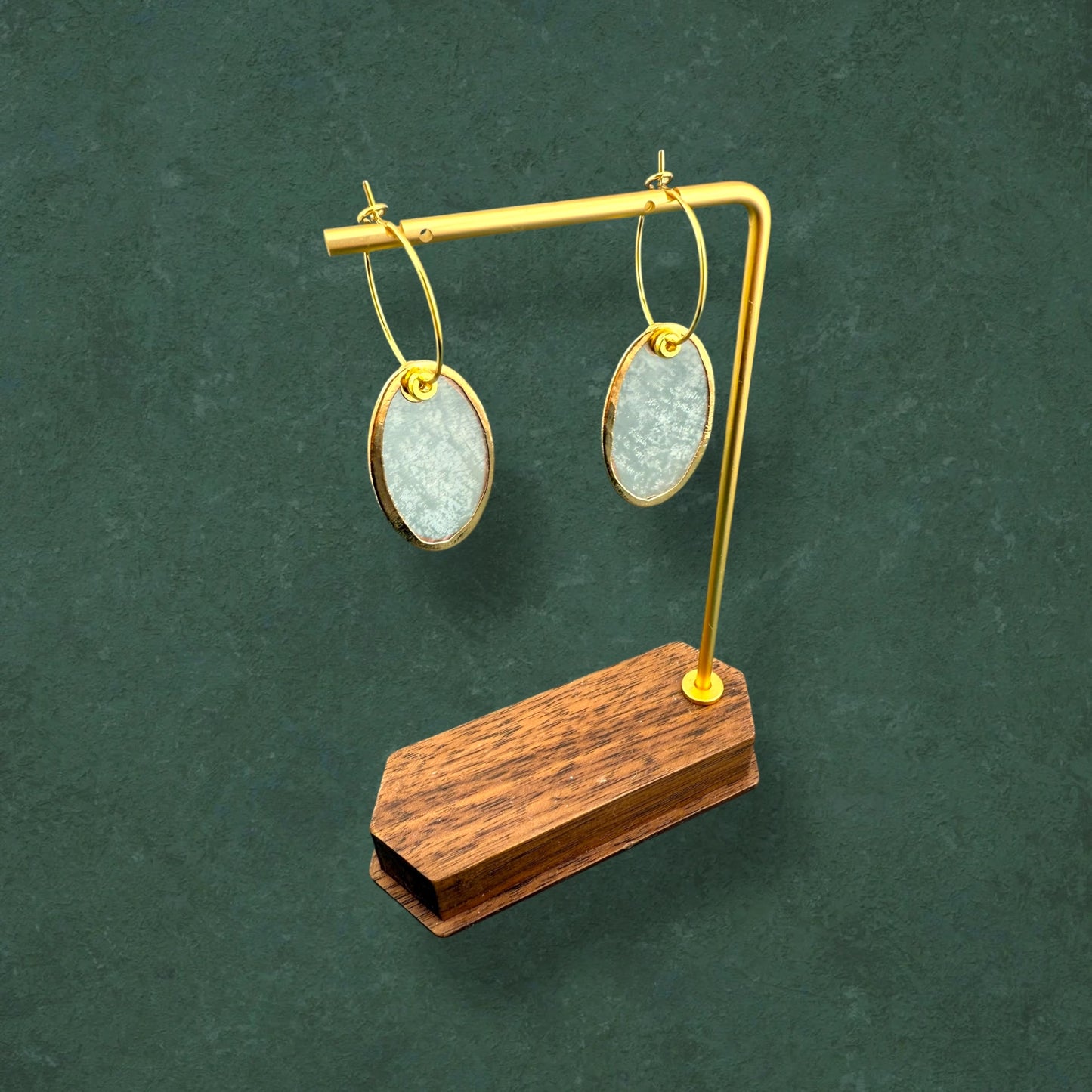 Gold Lined Capiz Shell Hoop Earrings