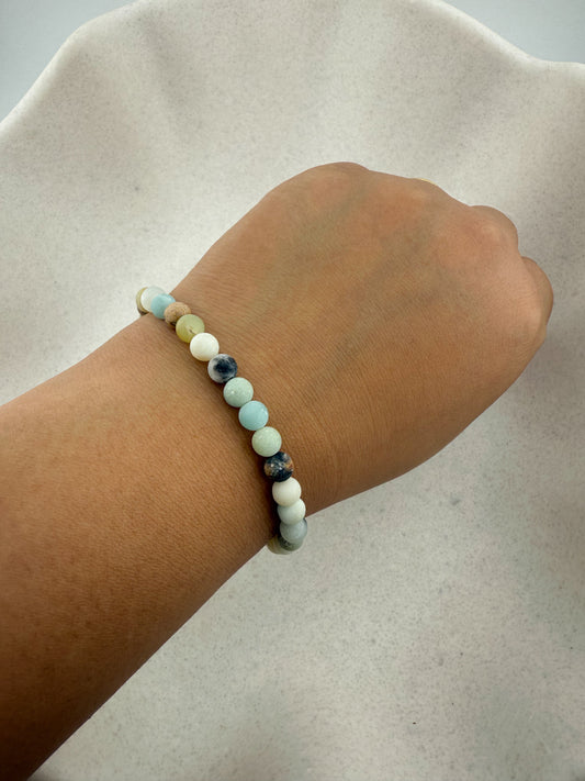 Flower Amazonite Stretch Bracelet