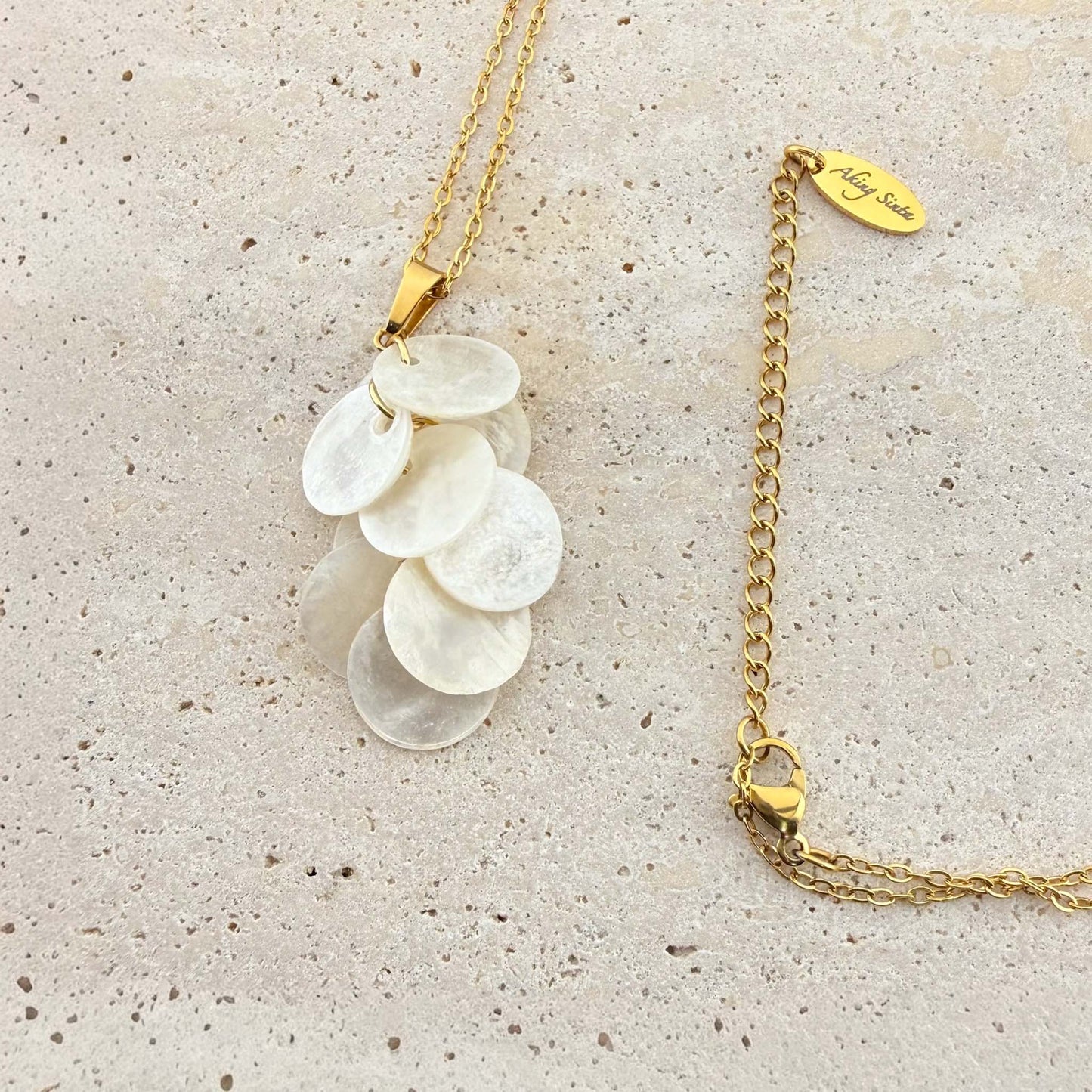 Dainty Cascading Capiz Shells Necklace