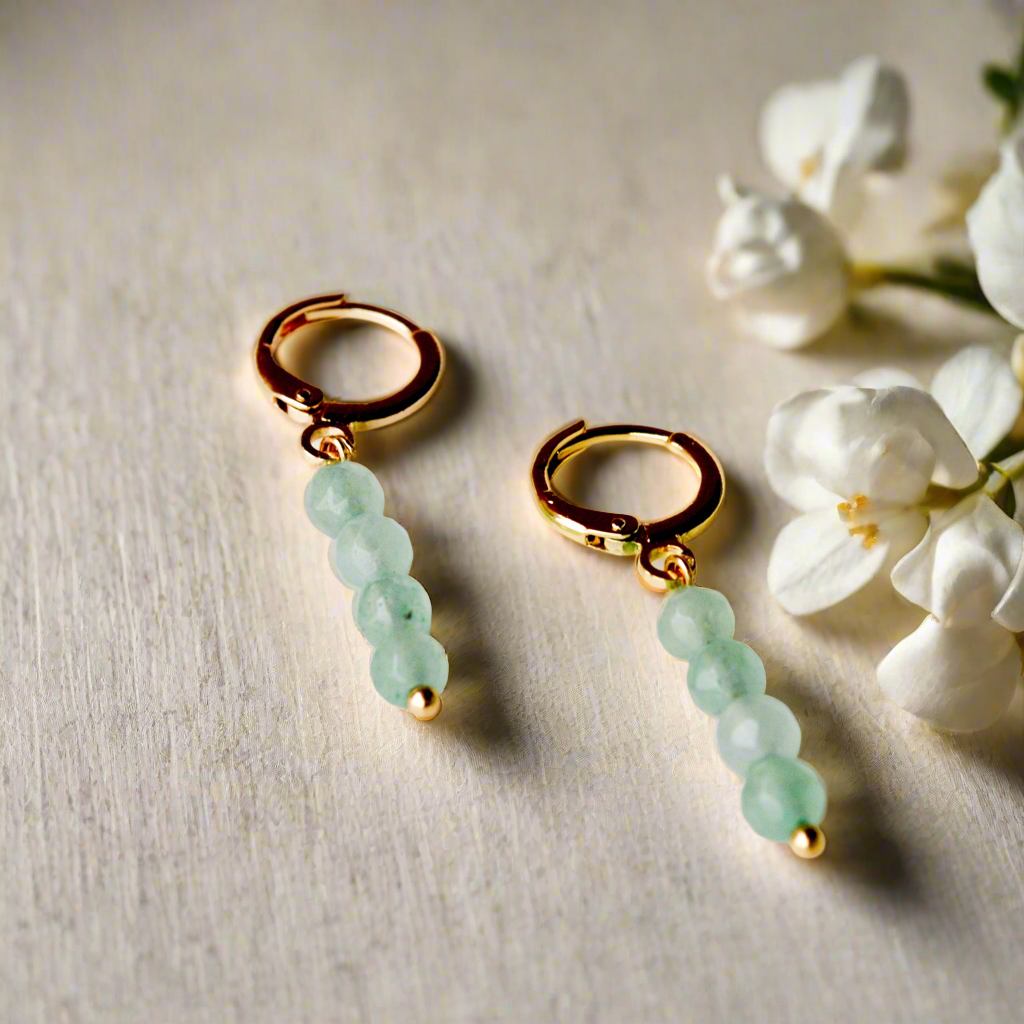 Green Aventurine Huggies