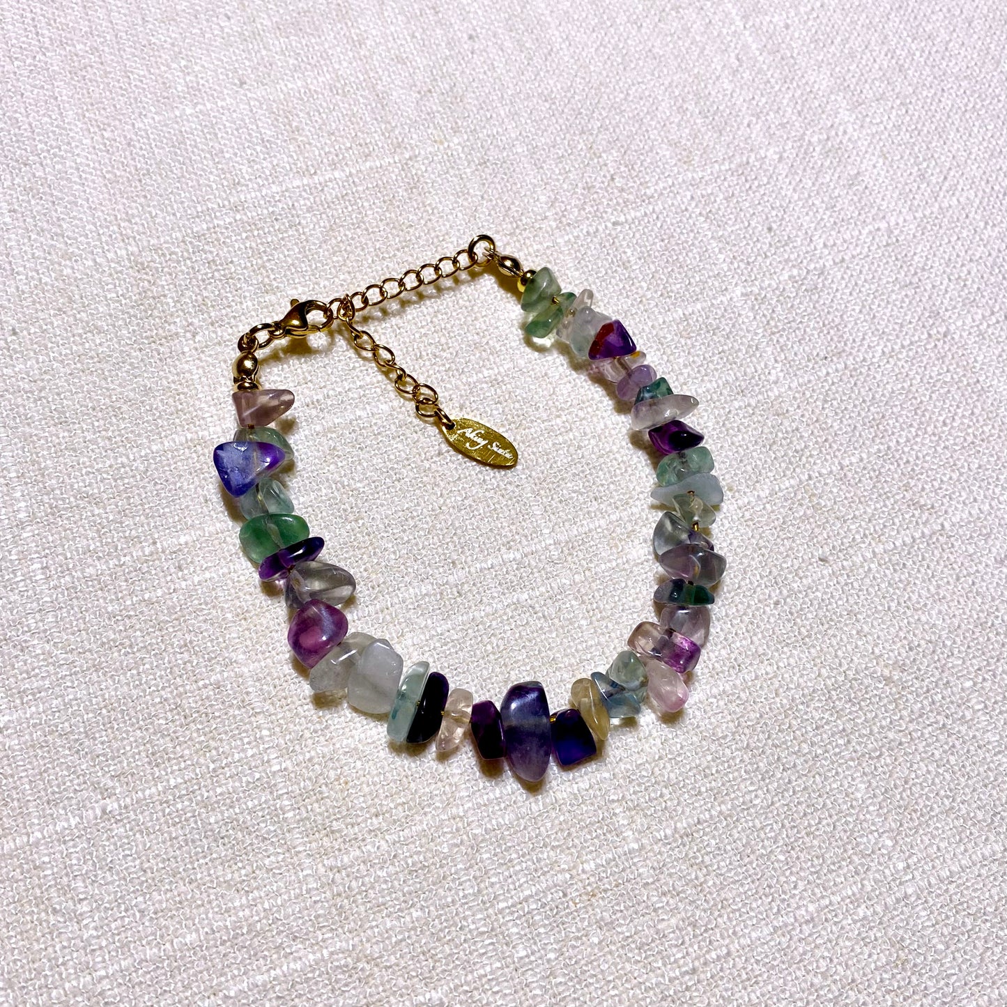 Fluorite Nugget Necklace, Bracelet and Earrings Set