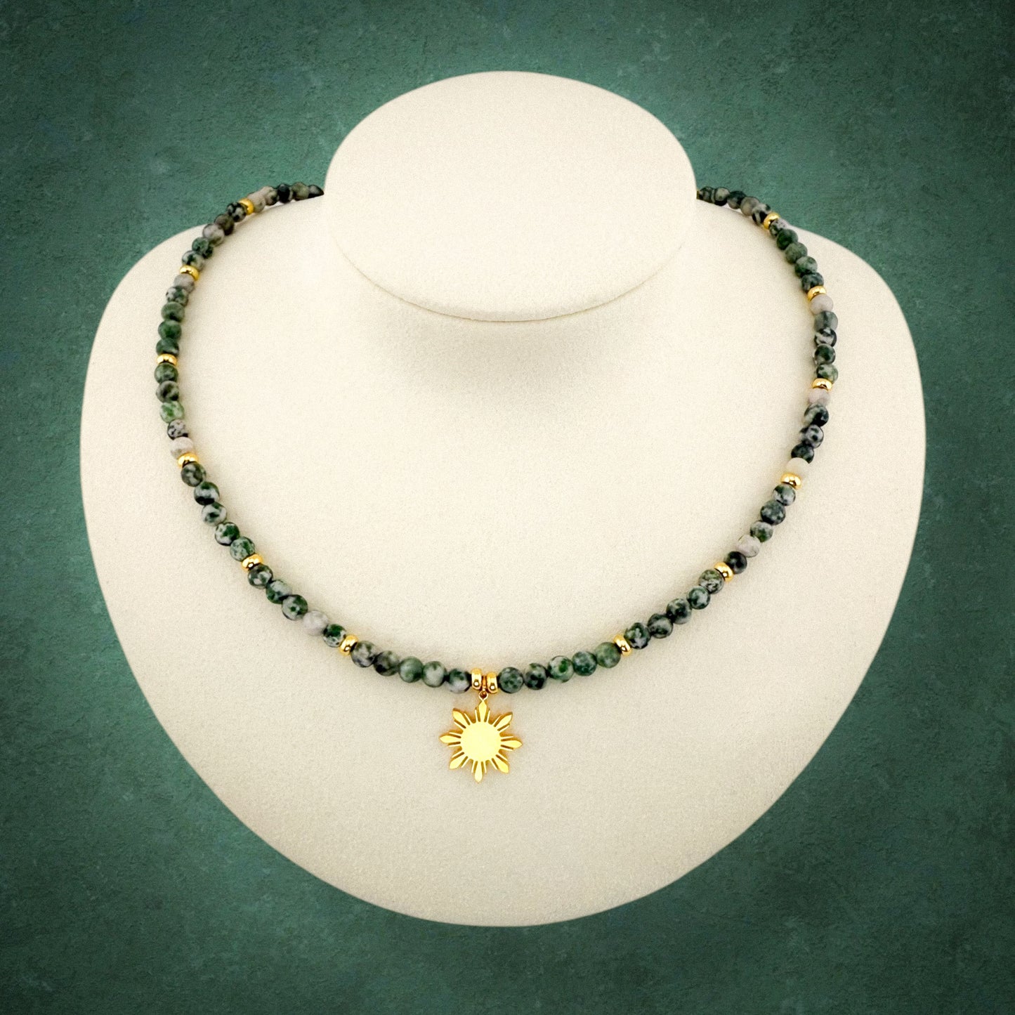 Green Spot Jasper Necklace
