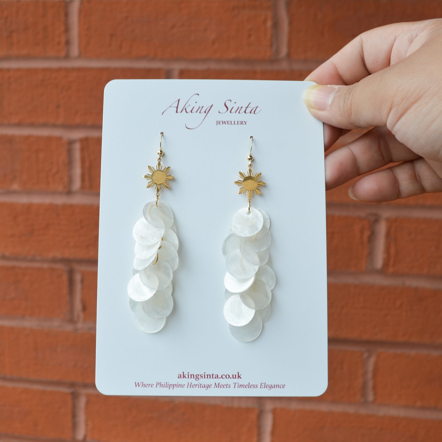 Cascading Capiz Shell Hook Earrings