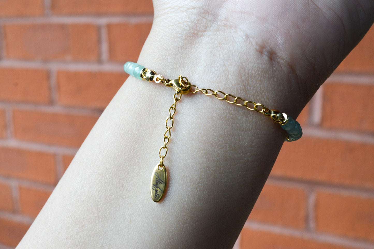 Green Aventurine Bracelet with Araw Charm