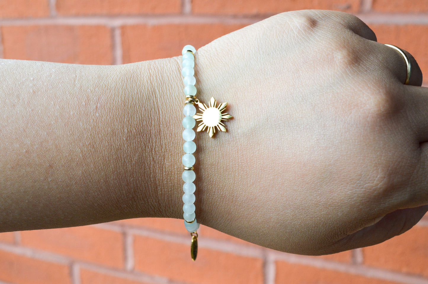 Green Aventurine Bracelet with Araw Charm