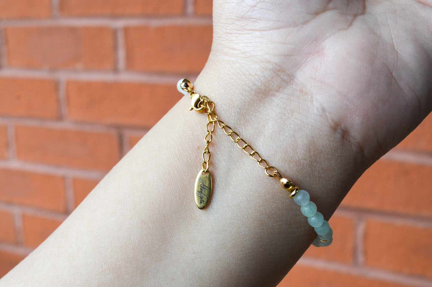 Green Aventurine Bracelet with Araw Charm