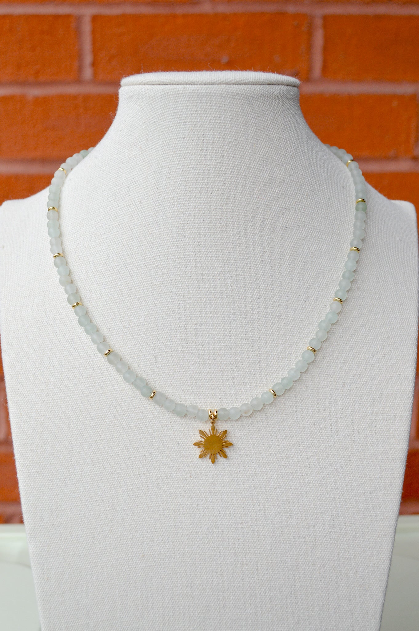 Green Aventurine Necklace with Araw Charm
