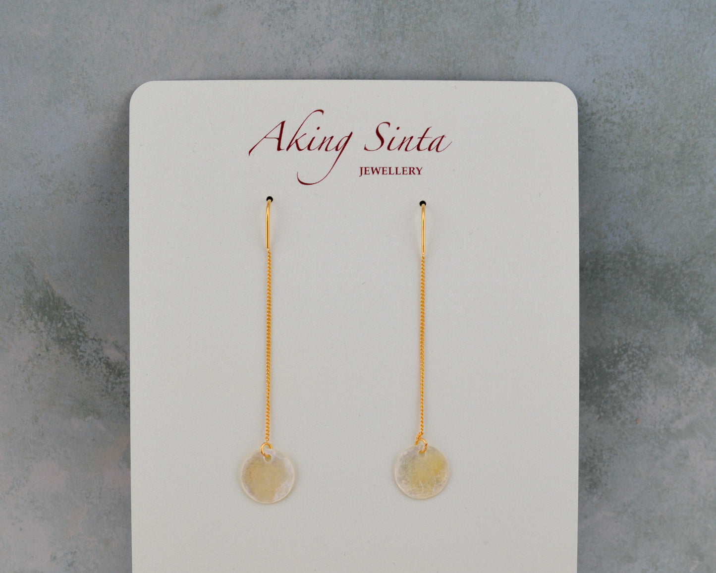 Capiz Shell Minimalist Threader Earrings with Hooks
