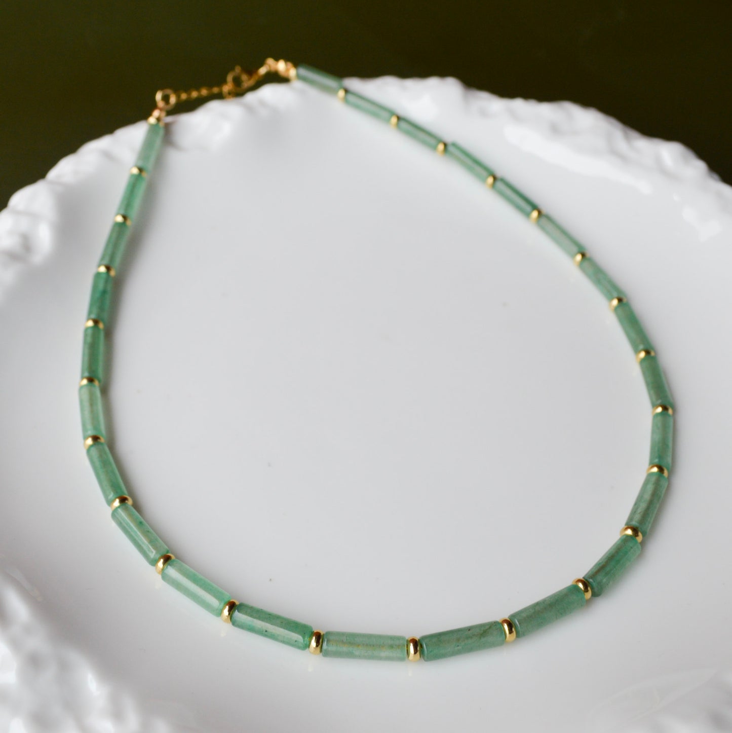 Green Aventurine Column Necklace