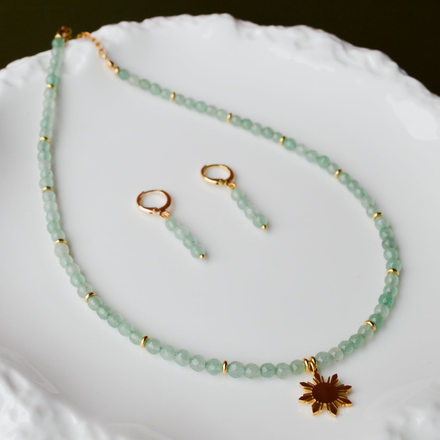 Green Aventurine Huggies