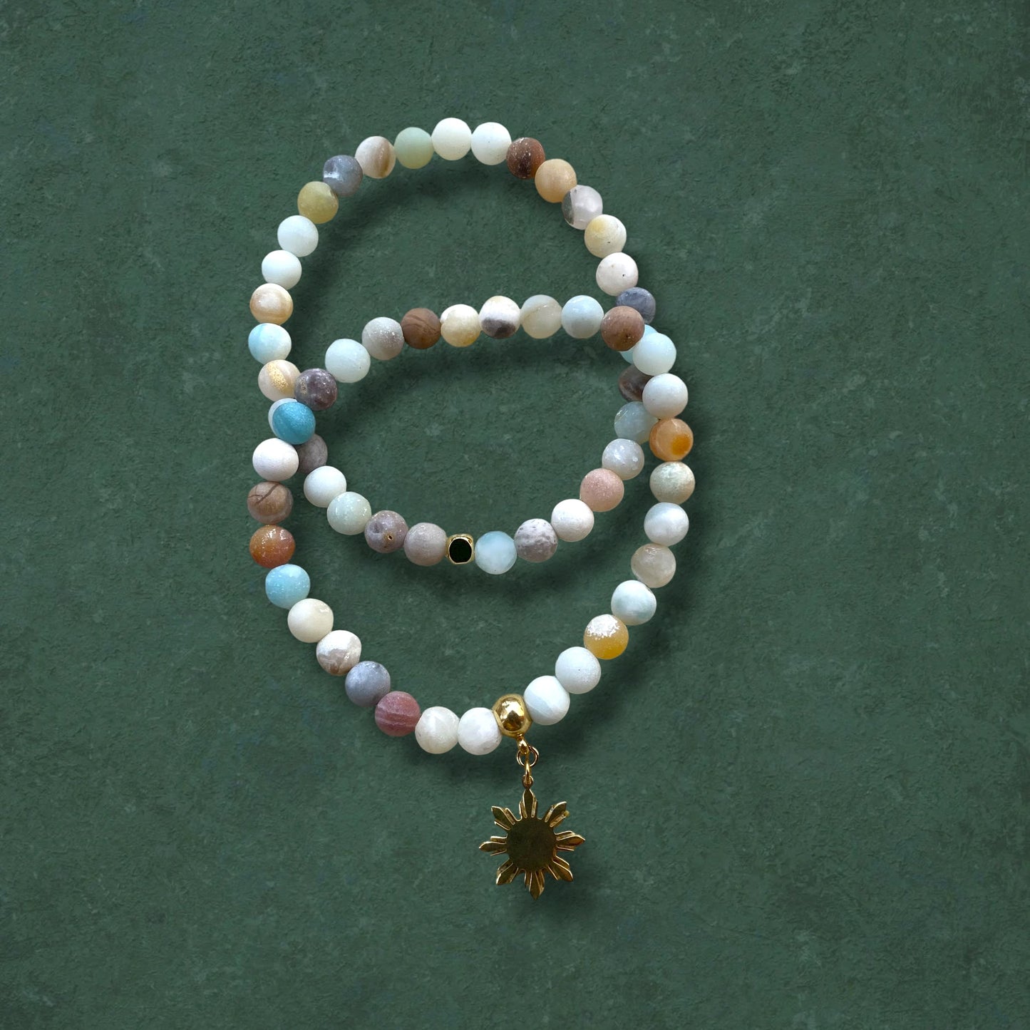 Flower Amazonite Stretch Bracelet