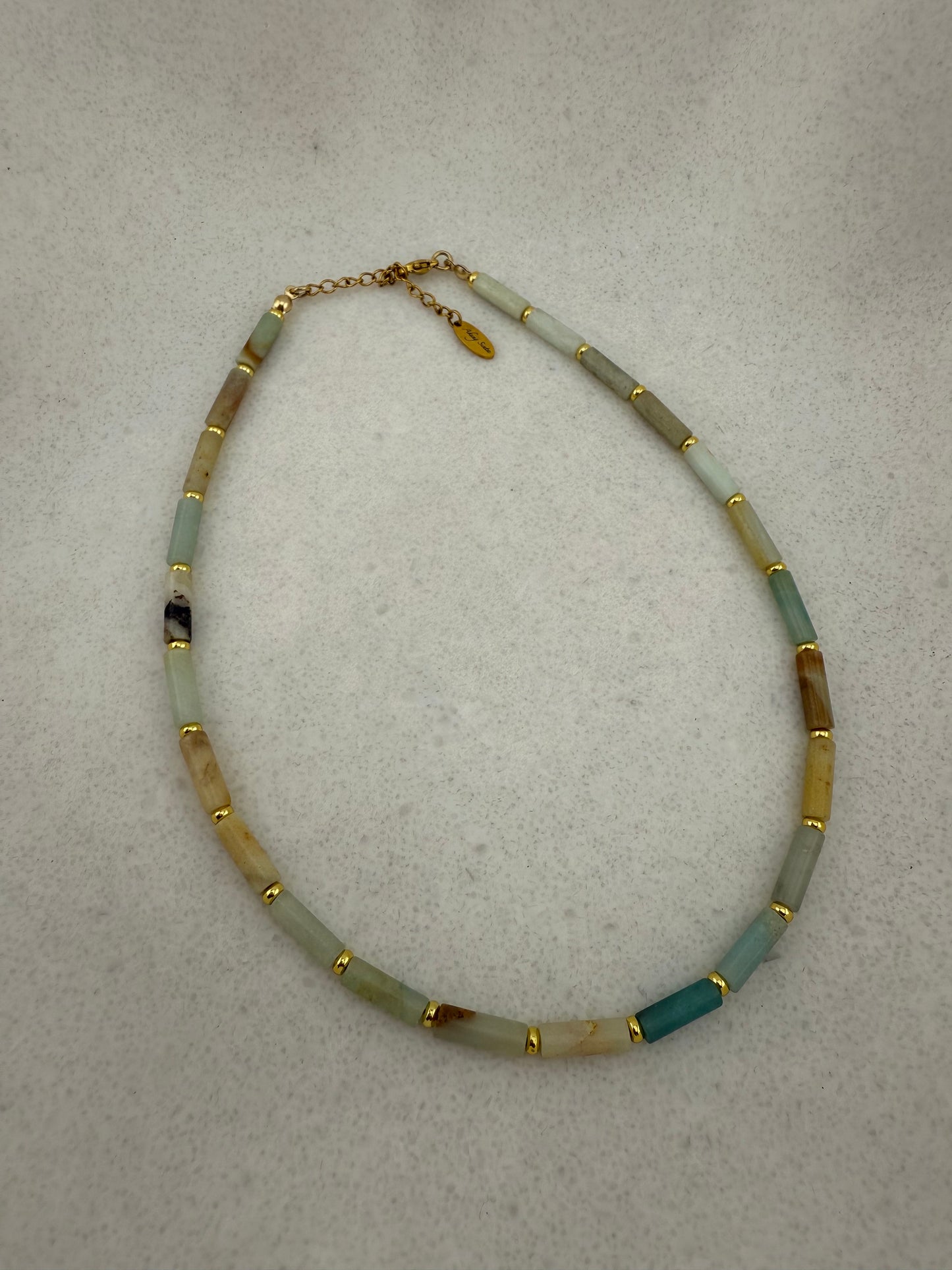 Flower Amazonite Column Necklace