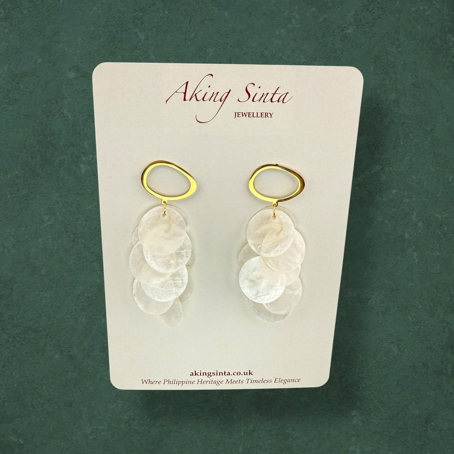 Statement Capiz Shell Cascading Stud Earrings
