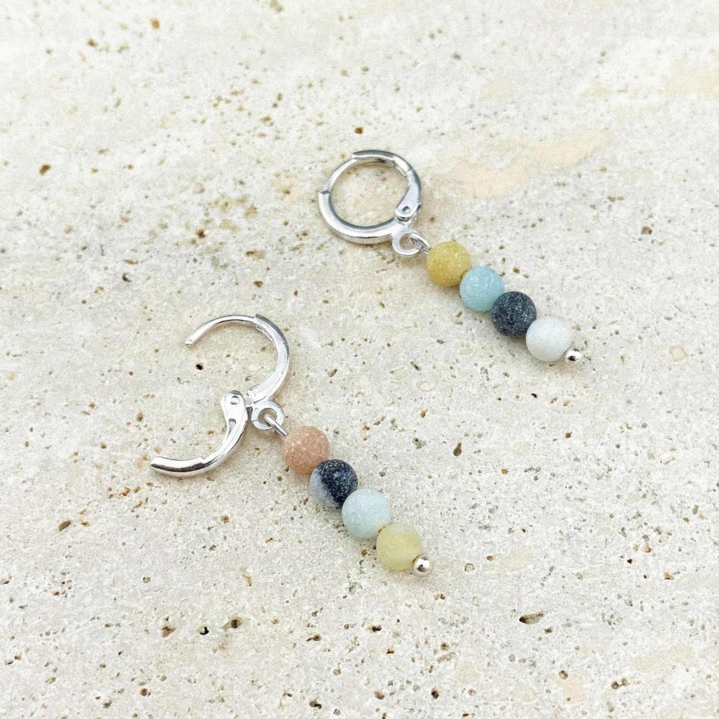 Flower Amazonite Huggies