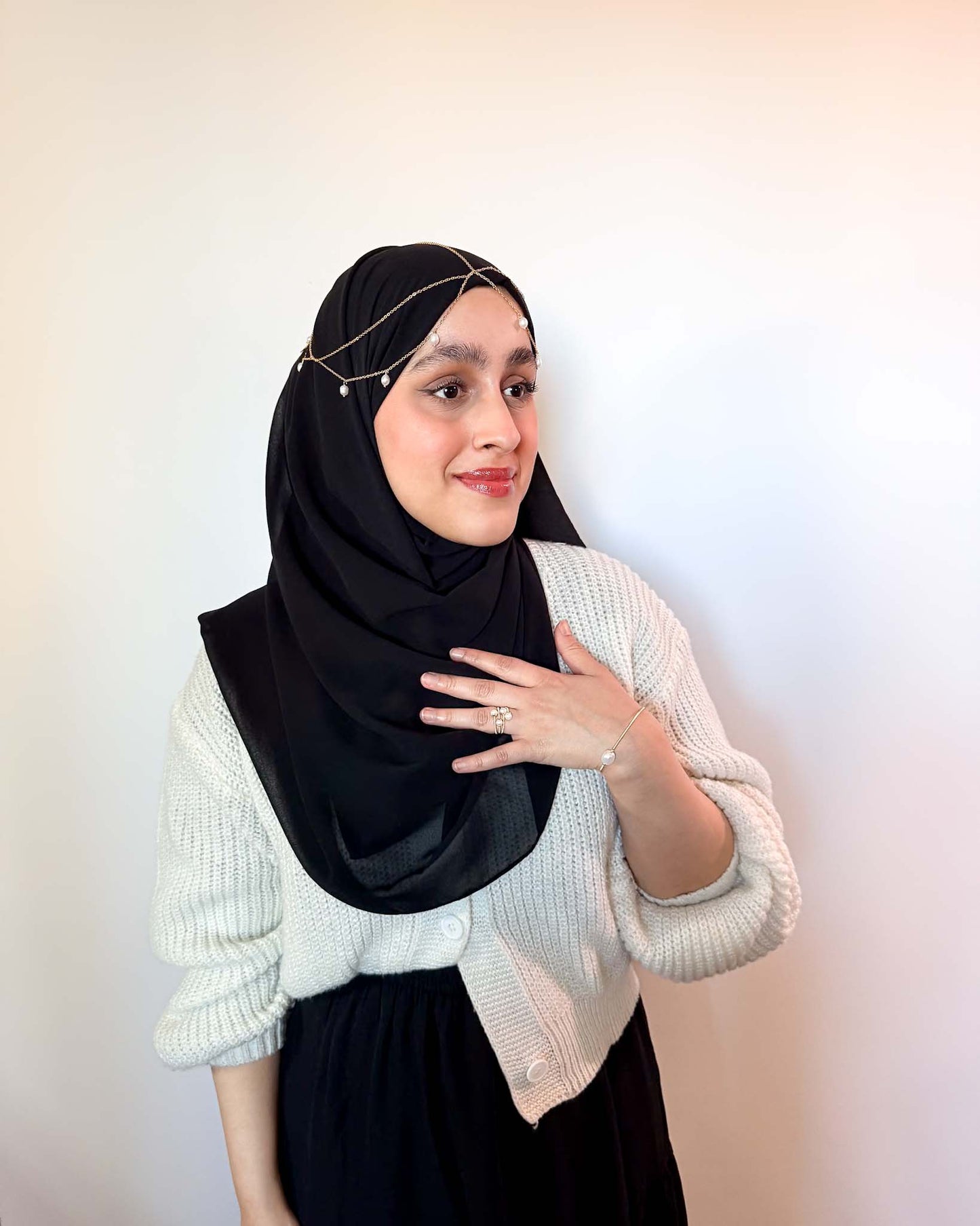 White Pearl Open Choker, Bangle and Adjustable Coiled Ring Gift Set