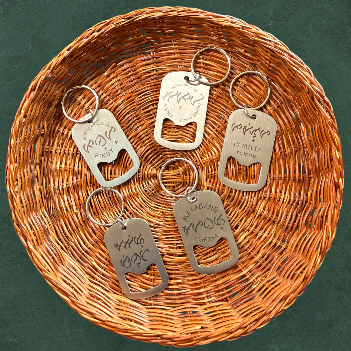 Baybayin-Engraved Bottle Opener Key Ring