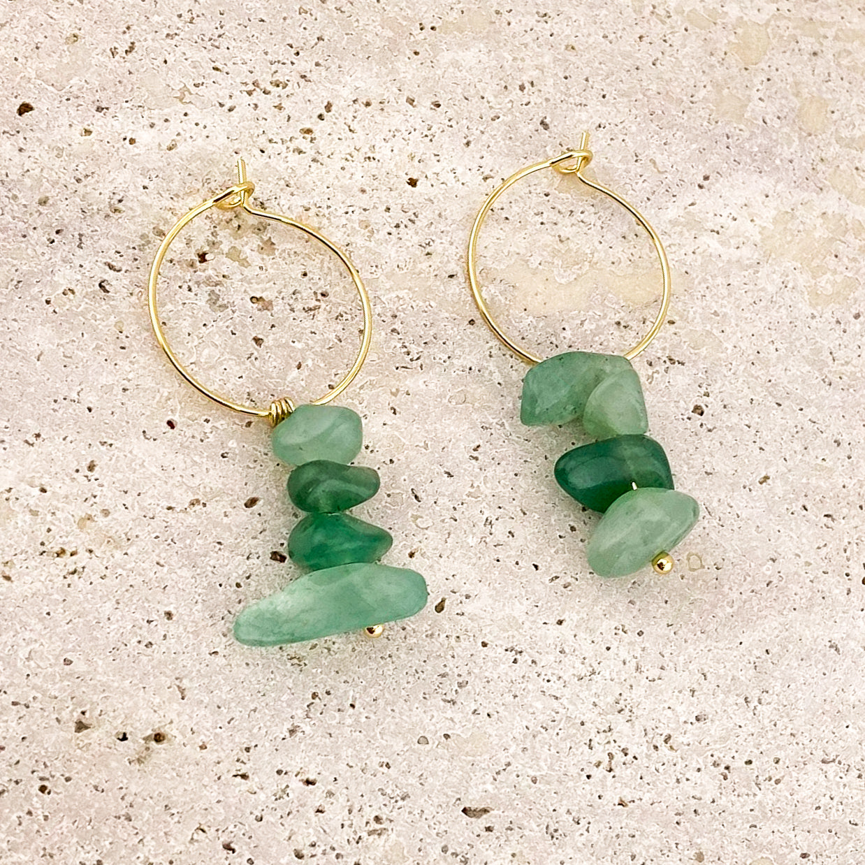 Green Aventurine Nugget Earrings