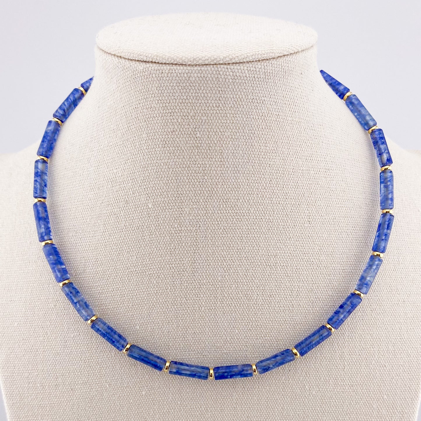 Blue Watermelon Column Necklace