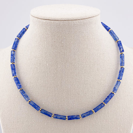 Blue Watermelon Column Necklace