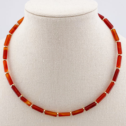 Carnelian Column Necklace