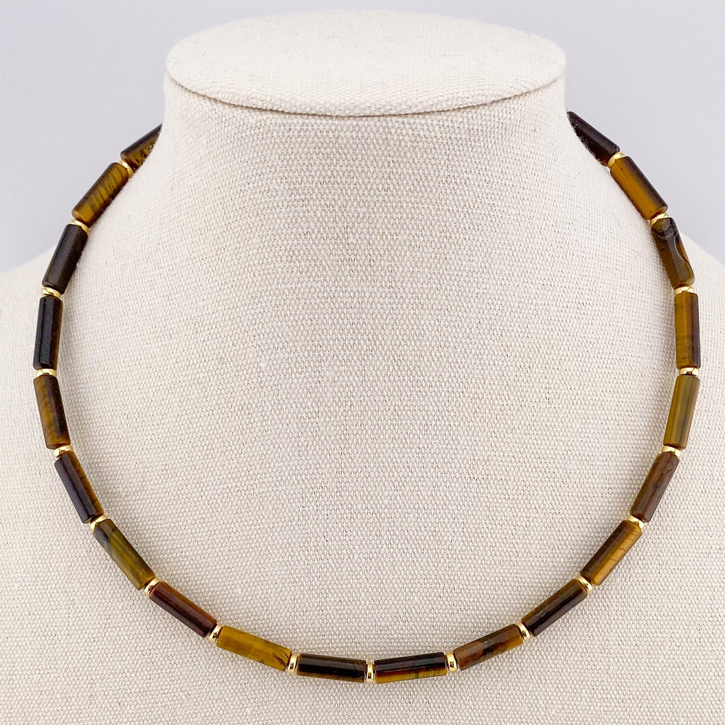 Yellow Tiger's Eye Column Necklace
