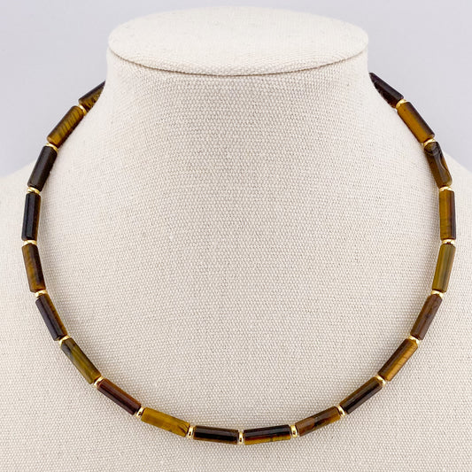 Yellow Tiger's Eye Column Necklace