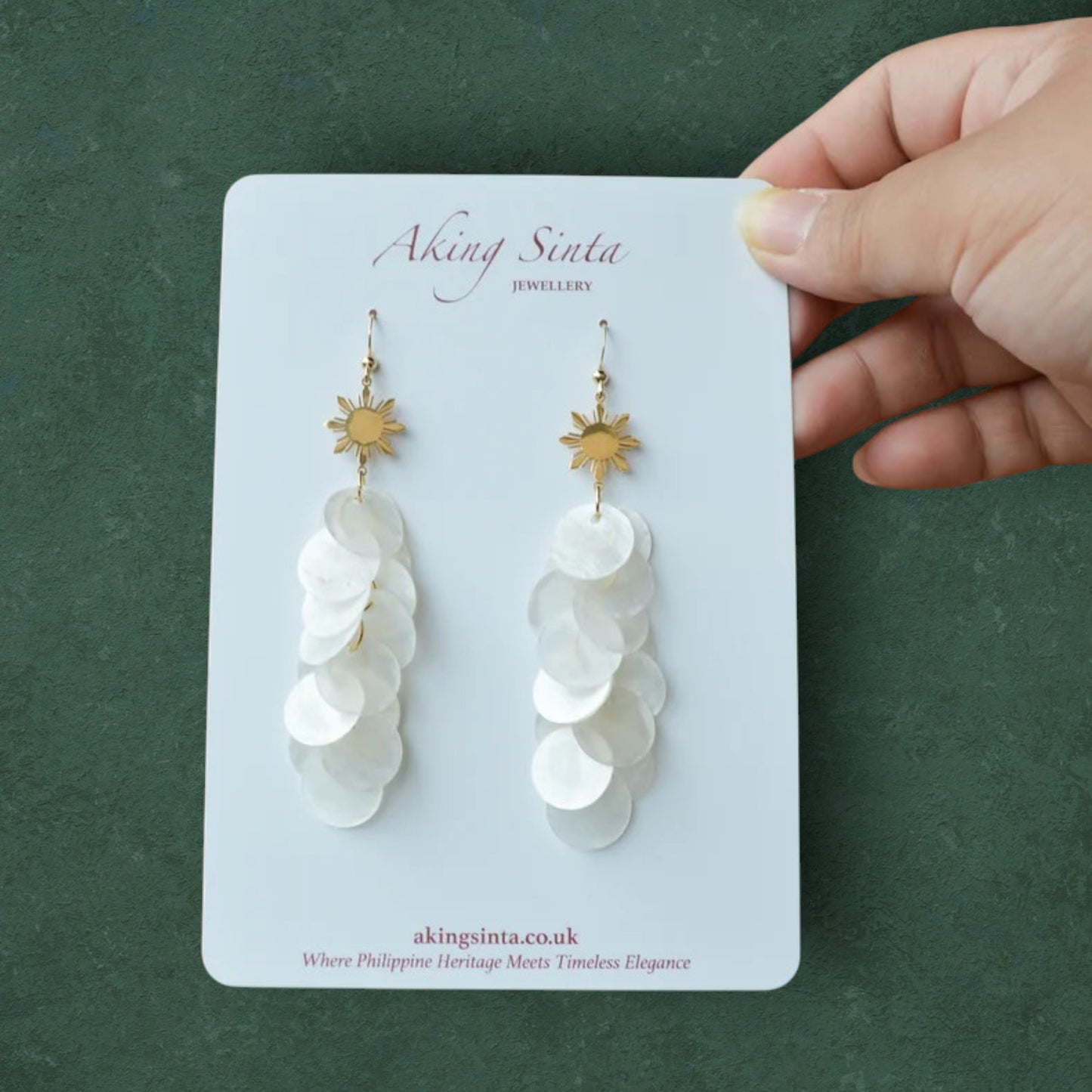 Cascading Capiz Shell Hook Earrings