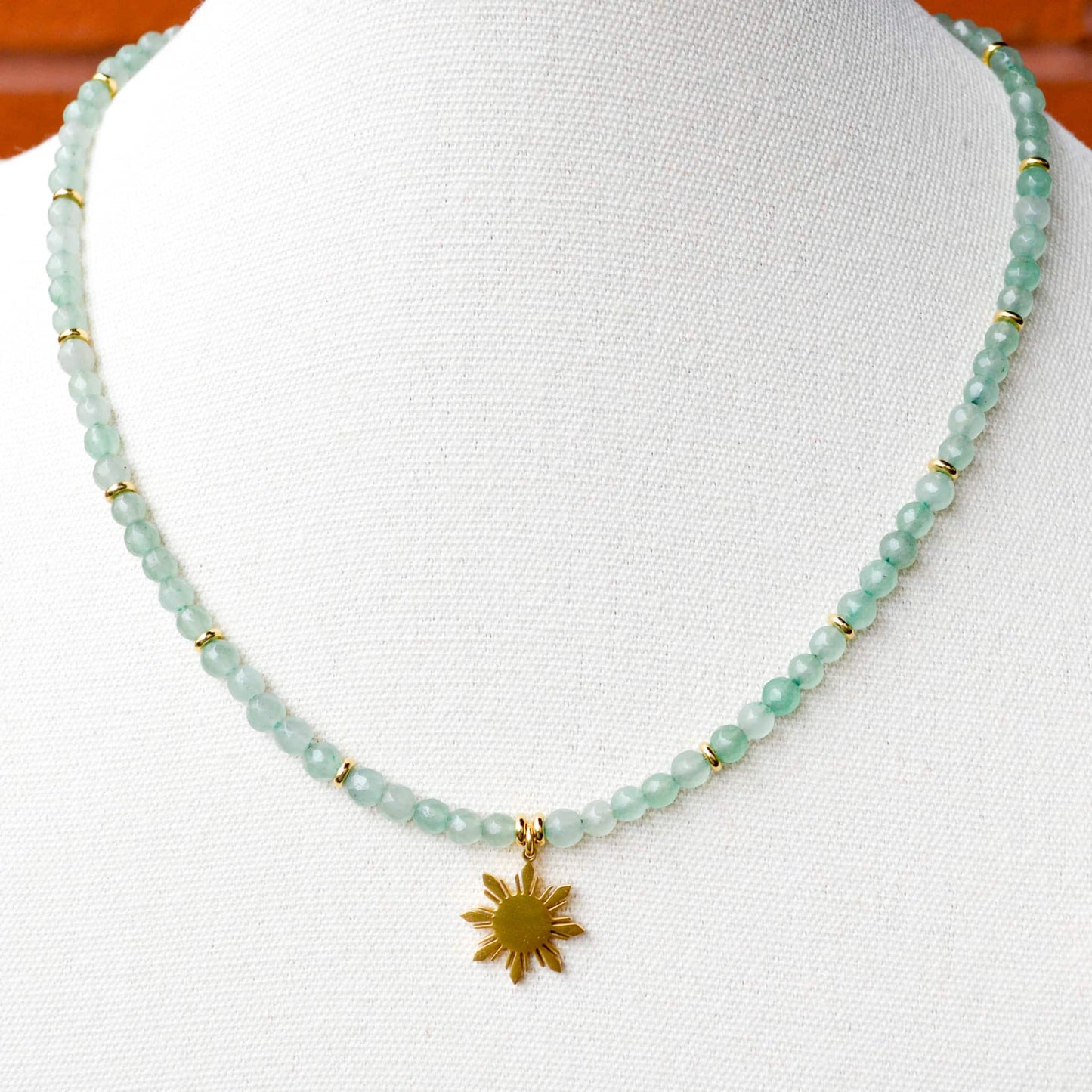 Green Aventurine Necklace with Araw Charm
