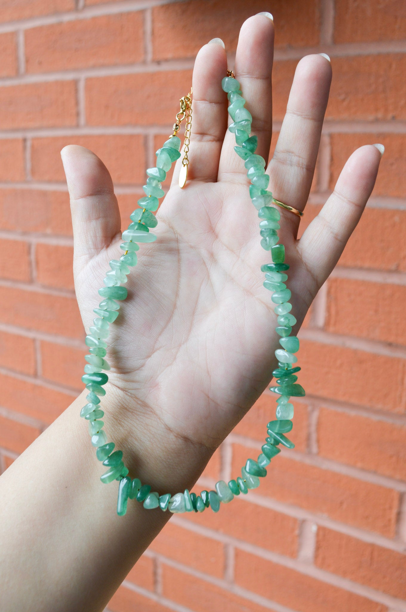 Green Aventurine Nuggets Necklace – Natural Gemstone Jewelry