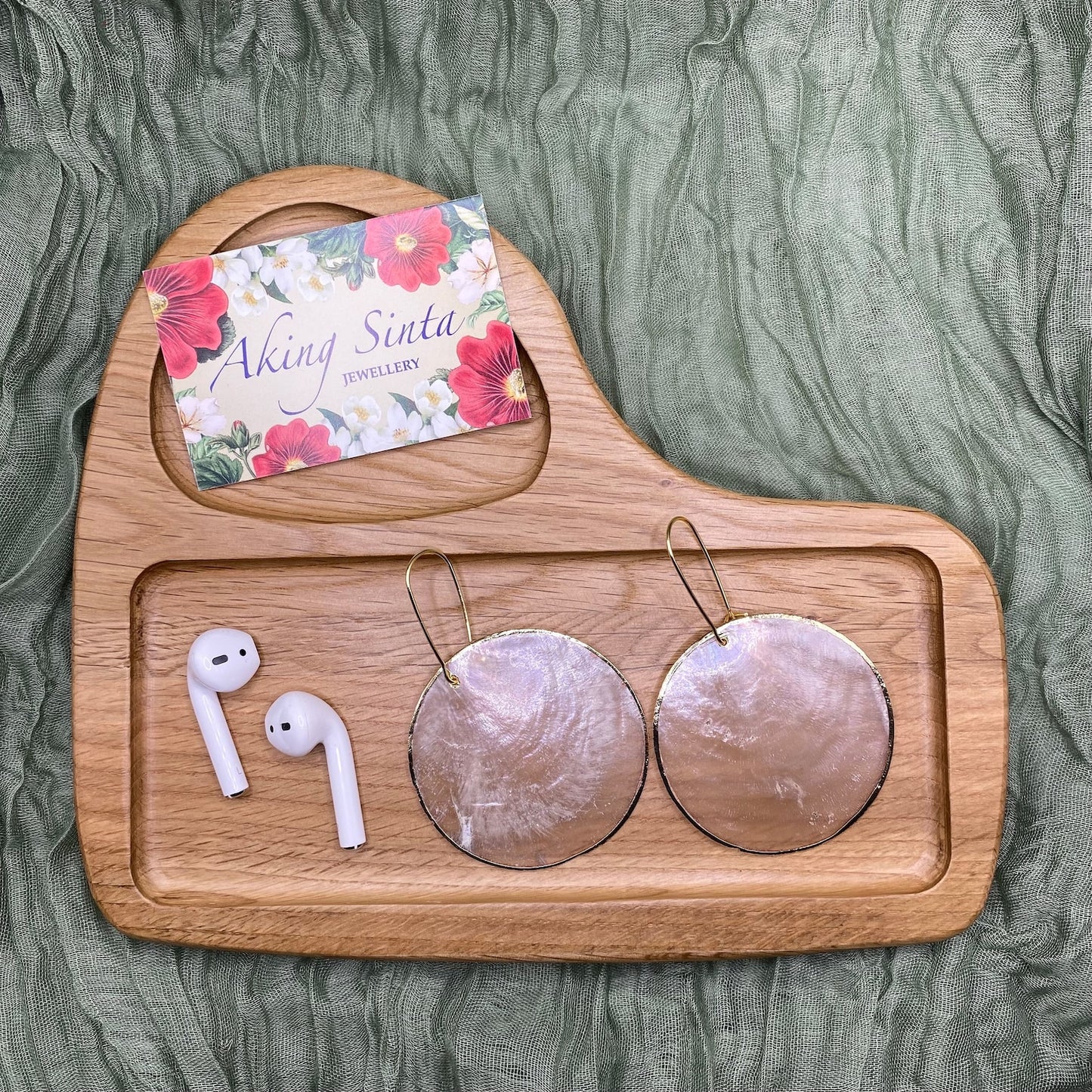 Statement Capiz Shell Kidney Hook Earrings