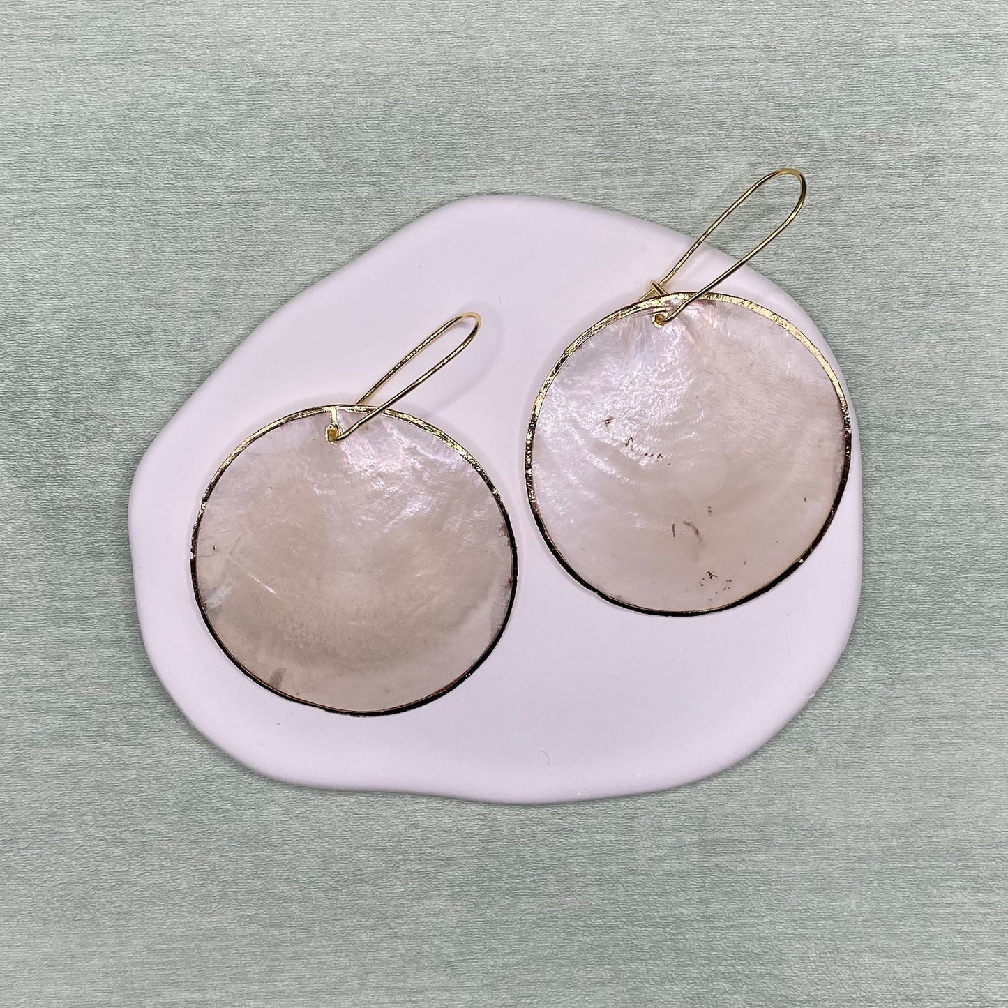 Statement Capiz Shell Kidney Hook Earrings
