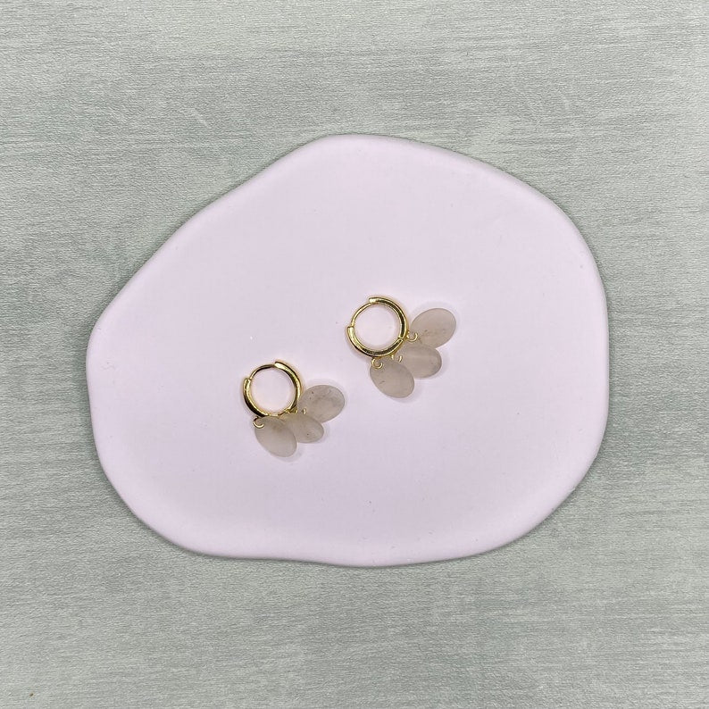 Dainty Capiz Shell Huggies Earrings