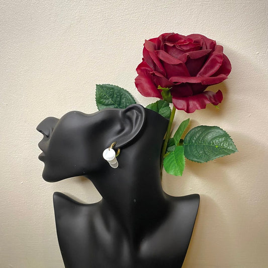 Dainty Capiz Shell Huggies Earrings