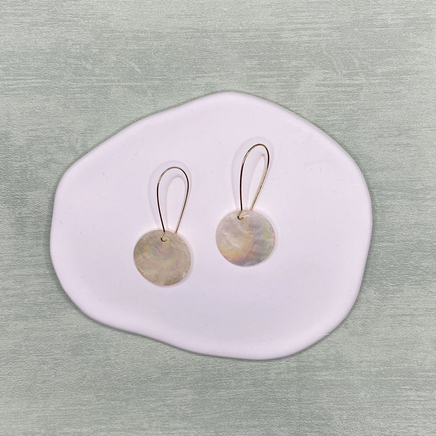 Capiz Shell Kidney Earrings