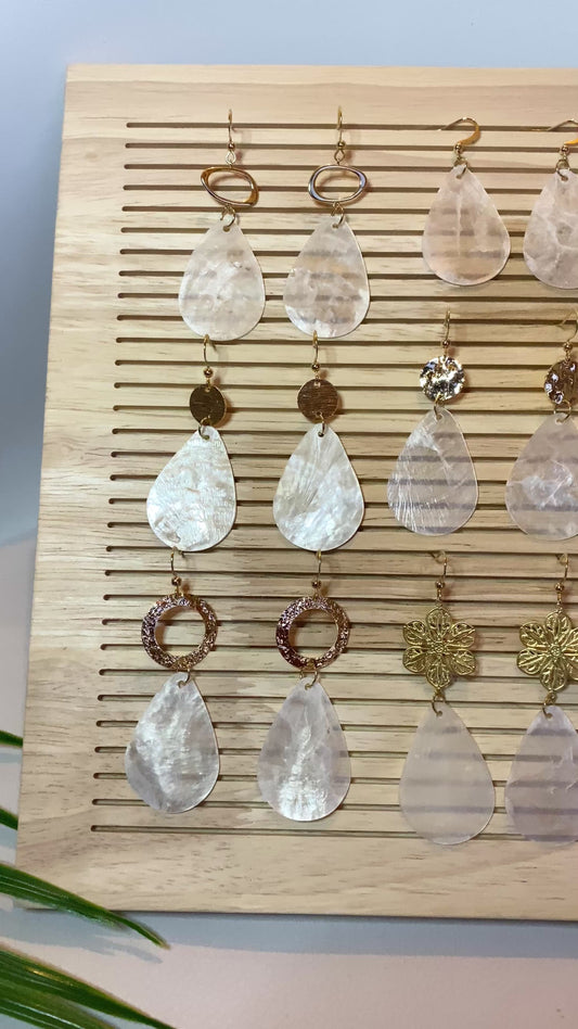 Teardrop Capiz Shell Earrings
