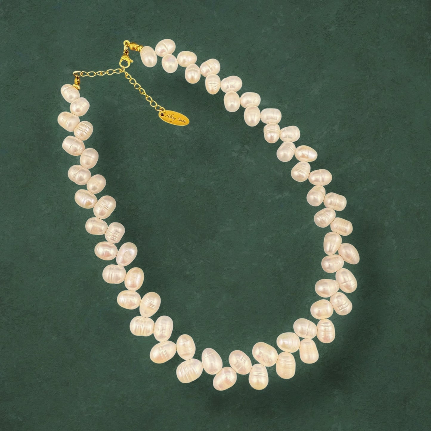 Wheat Pearl Necklace and Hoop Earring Set