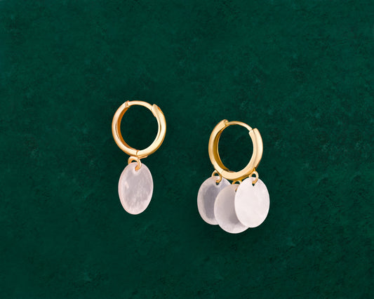 Dainty Capiz Shell Huggies