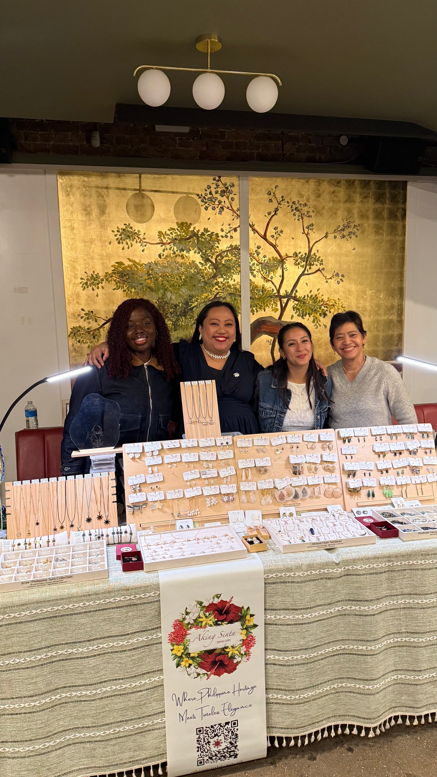 Sampaguita Mother of Pearl and Malachite Brooch