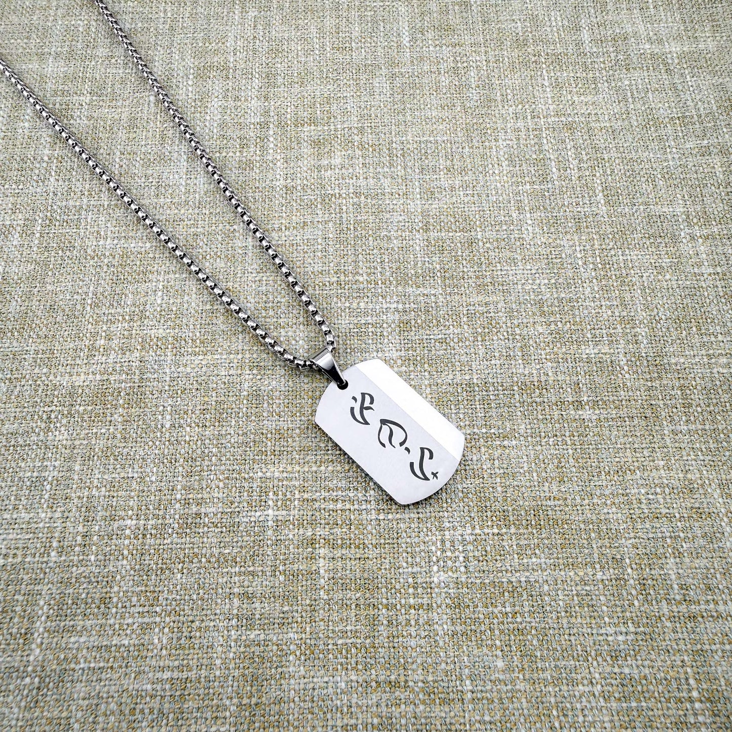 Chunky Military Tag Necklace with Bespoke Baybayin Engraving